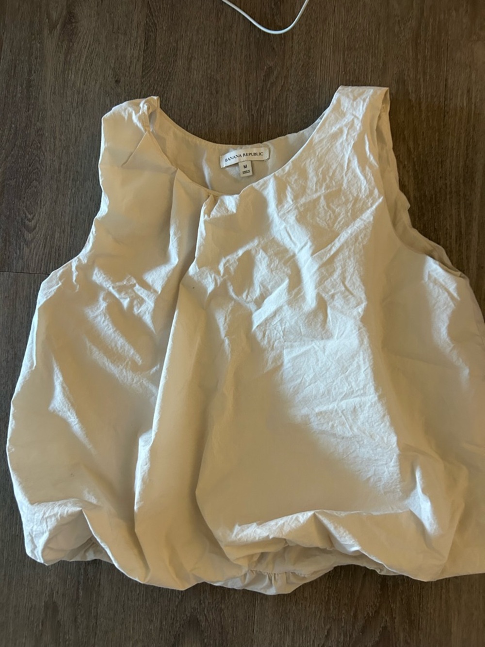 Banana Republic Cream Bubble-Hem Sleeveless Tank